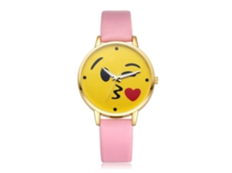 Reloj De Pulsera Analógico De Cuarzo Con Correa Pu Color Rosa Ivpai