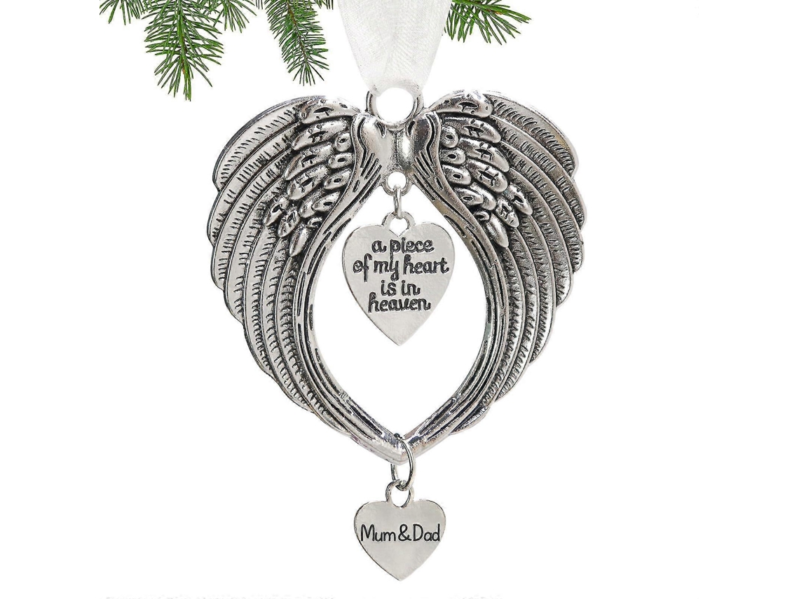Pingente De Asas De Anjo Presente Memorial Para Árvore De Natal Decoração Para Mãe, Pai, Avô, Avó Hengjian