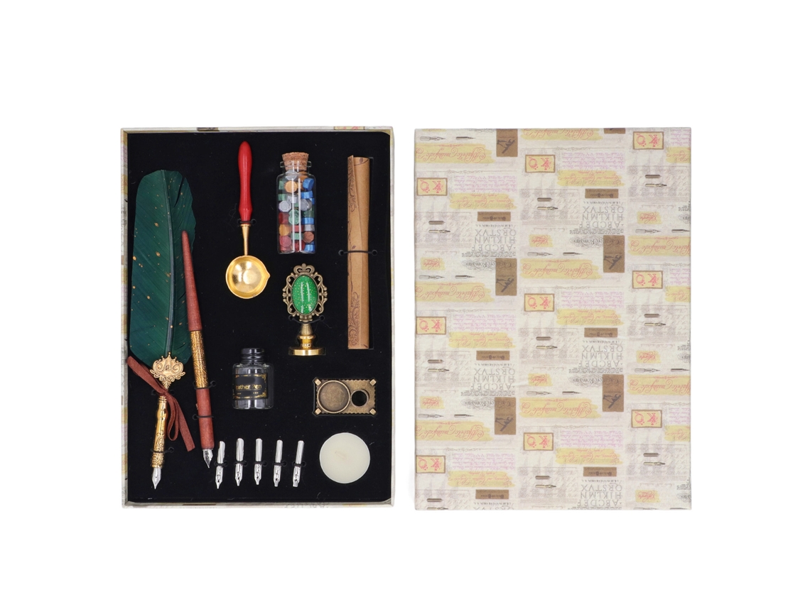 Conjunto de Caneta de Pena Estilo Europeu Retrô Elegante para Caligrafia, com Pontas Substituíveis AQUAFORGE
