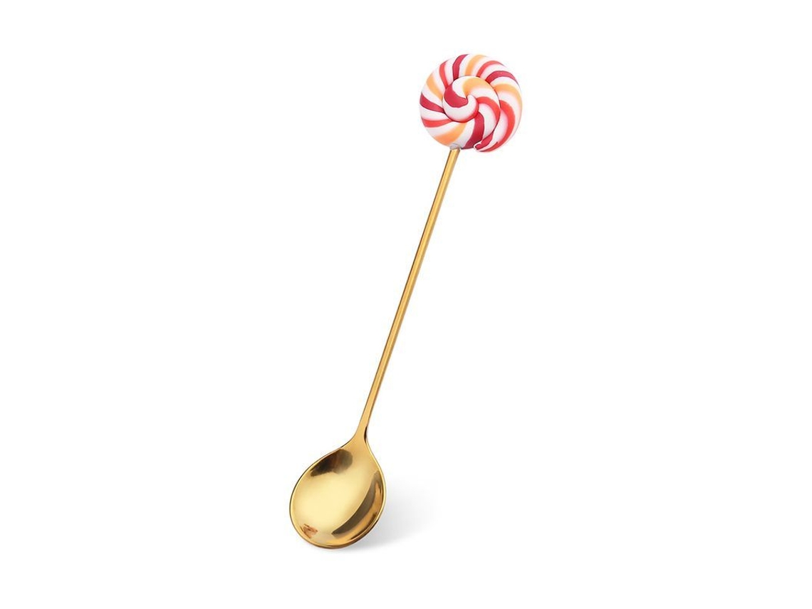 Nova Line conjunto de 6 Colheres e Garfos de Sobremesa em Aço Inoxidável Anti rugas, Design Cute Lollipop Donut Macaron