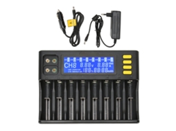 Aetheria carregador de Bateria de Lítio 8 Slots com Tela Lcd Adaptador de Carro para 18650 21700 26650 Nimh Cd