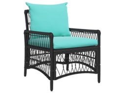Vidaxl Cadeira De Jardim Preto Vime Pe