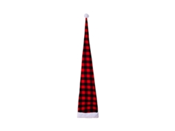Laxiscreed Chapéu De Natal De Plush Para Crianças E Adultos - Verão Longo Vermelho E Preto