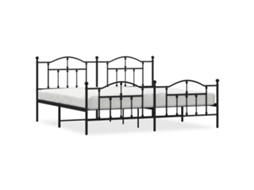 Bed Frame, Bed Frames Vidaxl Preto Aço (193 X 203 Cm)