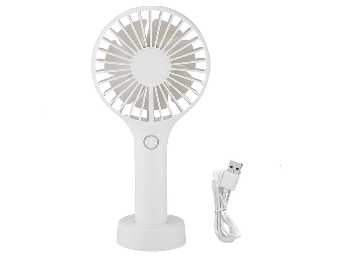 Ventilador Portátil Usb Recarregável de Mesa Branco