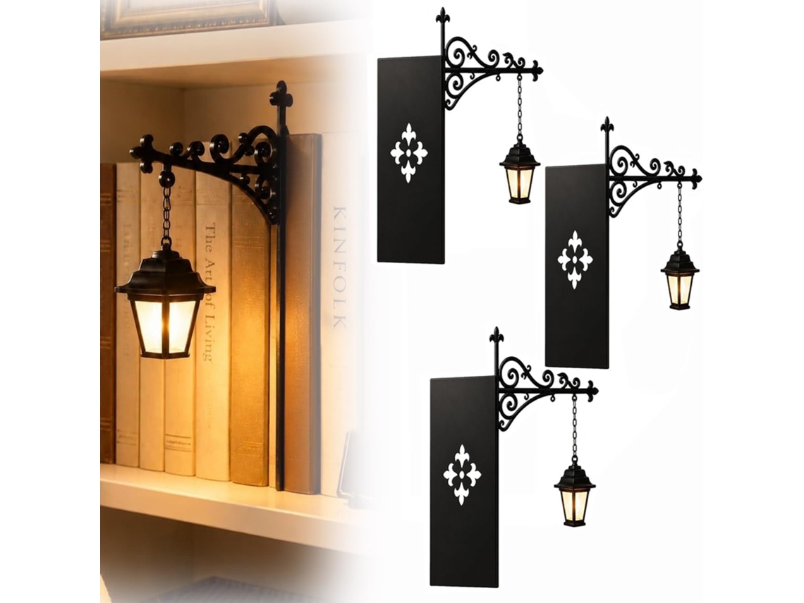 Luminária Decorativa Para Estante De Livros, Estilo Lanterna