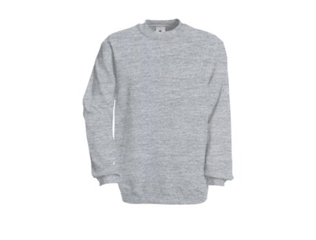 Sweatshirt para Unisexo B&C (3XL - Algodão - Cinzento)