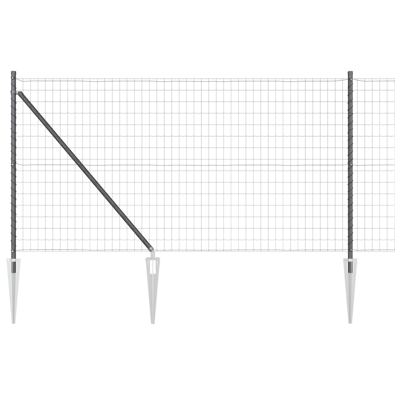 Conjunto 1 Cerca Externa Vidaxl Cinzento Aço (10 X 1 M)