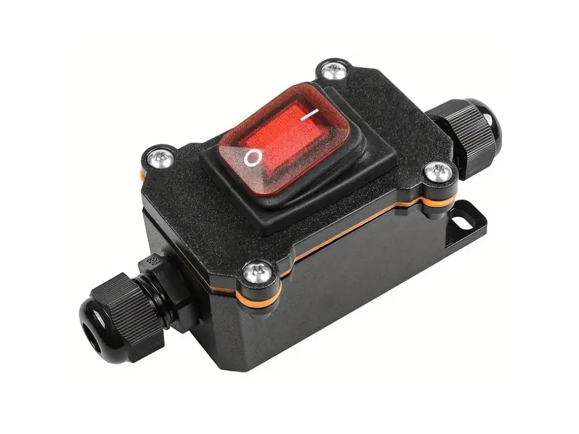 Interruptor De Cabo Em Linha, Interruptor Em Linha À Prova D Água De Alta Corrente 12v Dc 20a Com Botão Basculante Led