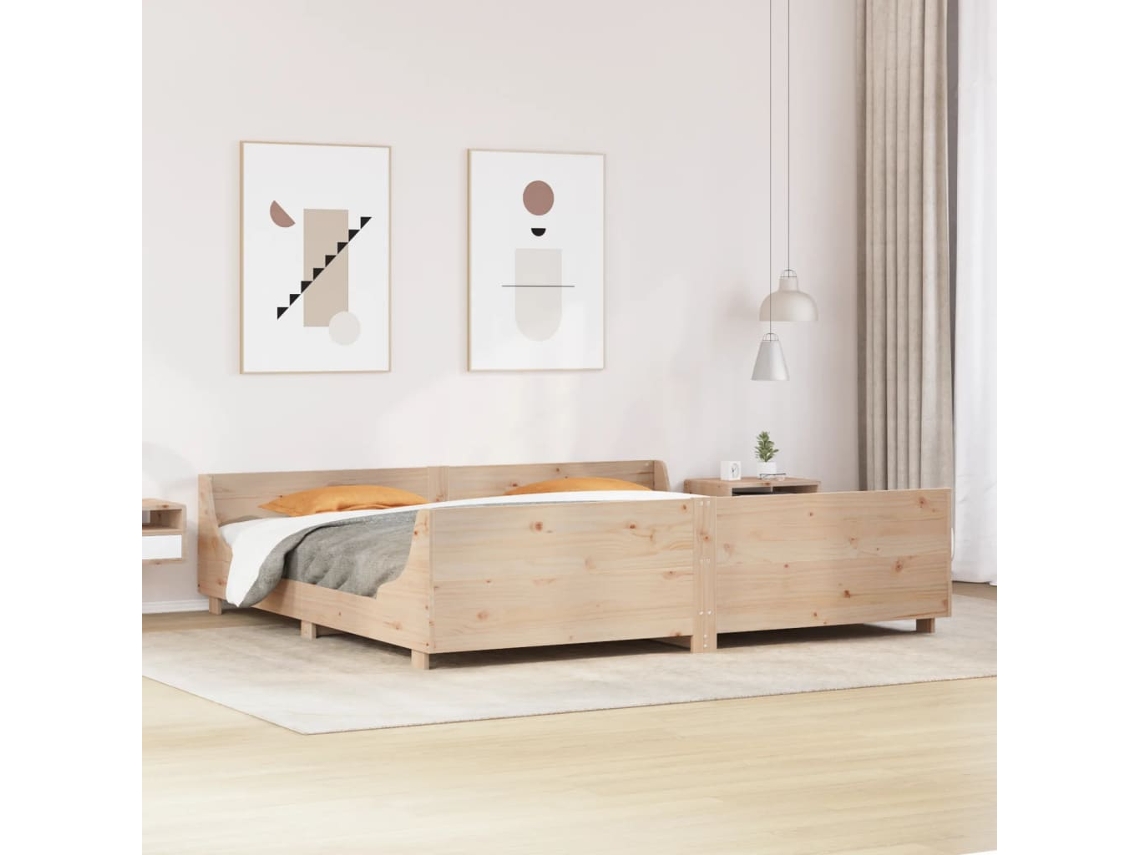 Vidaxl Cama Sem Colchão 180x200 Cm Madeira De Pinho Maciça