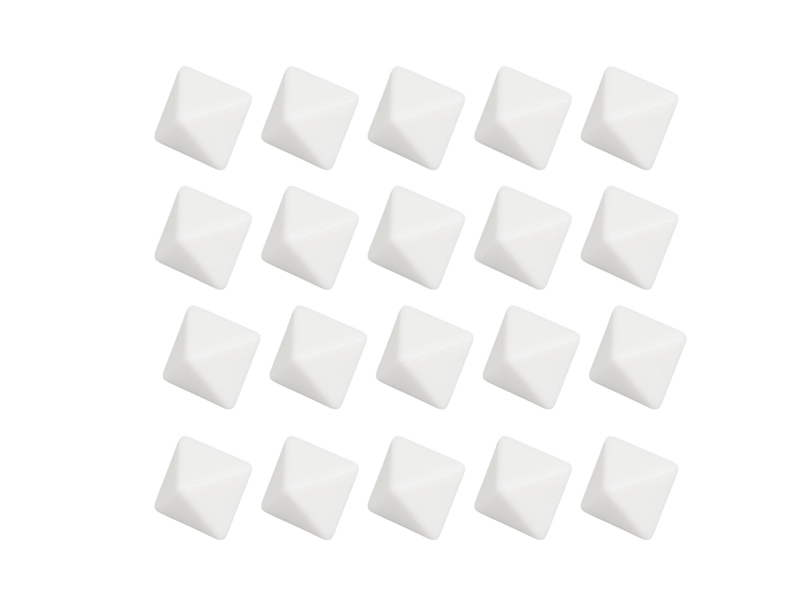 Dados de 8 faces de plástico branco, conjunto DIY para jogos de mesa, festas, ensino | S/MARCA