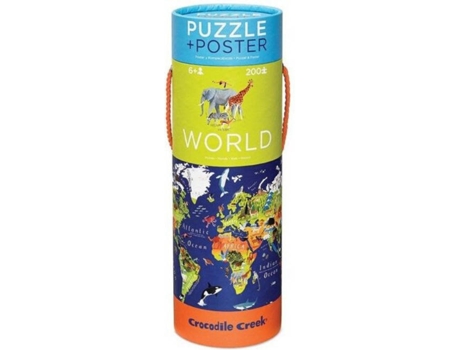 Puzzle + Poster Mapa do Mundo - 200 Peças - 