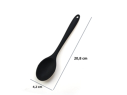 (preta) Colher De Cozinha De Silicone Macio Com Cabo Longo, Colher De Sopa De Silicone