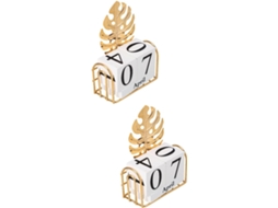 Conjunto De 2 Blocos Decorativos De Madeira Para Calendário Perpétuo Com Data, Mês E Dia, Calendário Digital E Gokoco