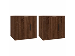 Wall-mounted Tv Cabinet Set, Wall-mounted Tv Cabinet Sets Vidaxl Marrom Madeira Processada (n/a)