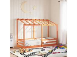 Cama Infantil Com Telhado 75x190 Cm Pinho Maciço Castanho-mel