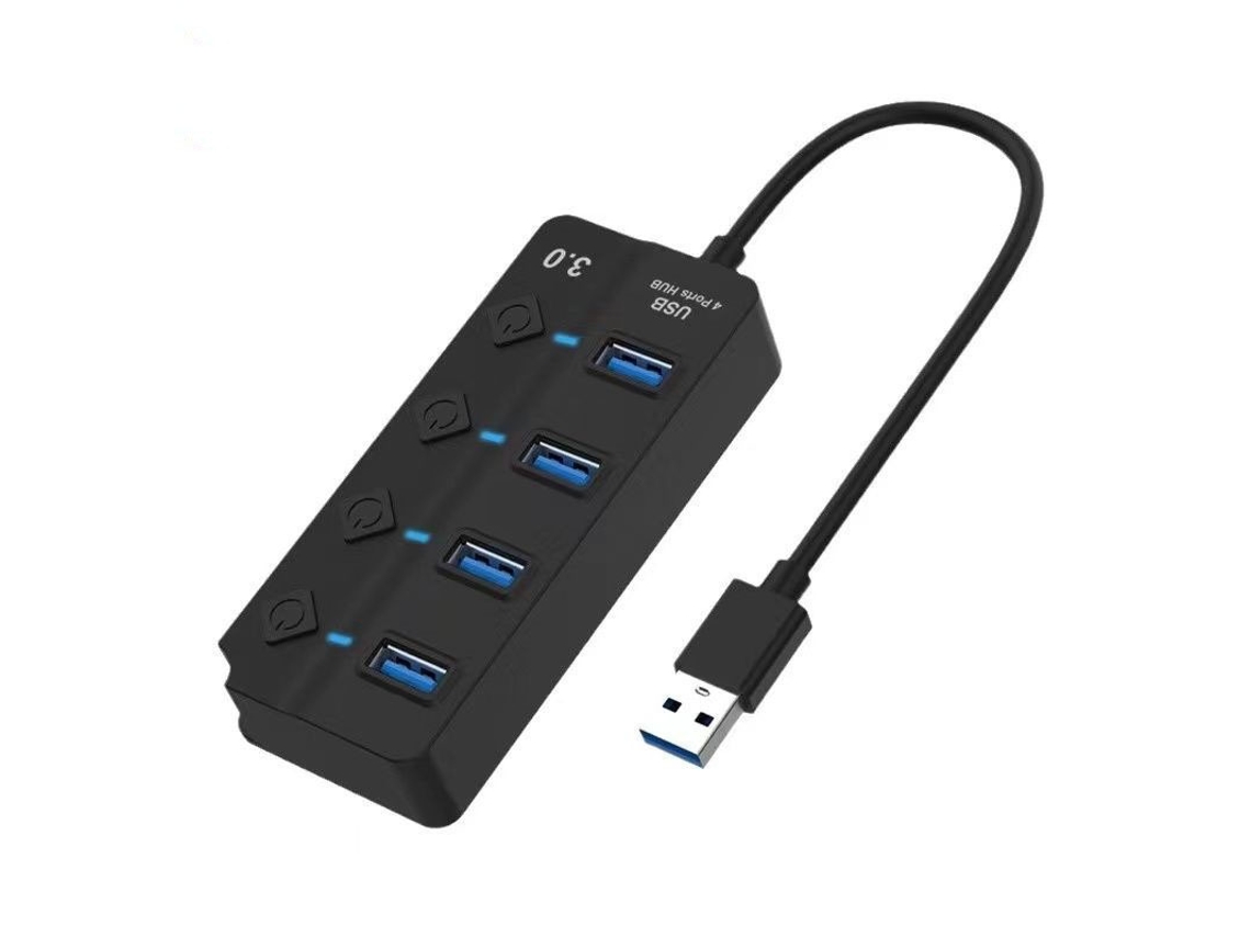 Hub Usb 3.0 Com 4 Portas Usb 3.0 E Inlirruptor De Botão Independenli.