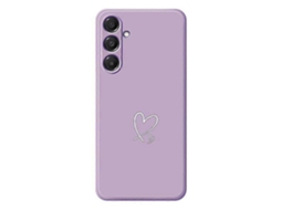 Capa Traseira De Tpu Com Borda Reta E Estampa De Amor Para Samsung Galaxy A16 5g 4g, Branca, Roxa