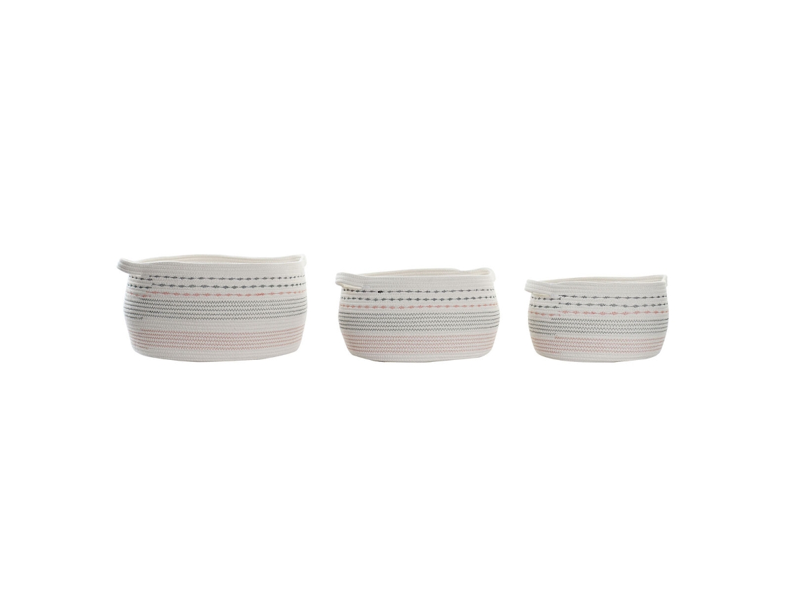 Jogo de Cestas DKD HOME DECOR Algodão (52x43x25 cm)