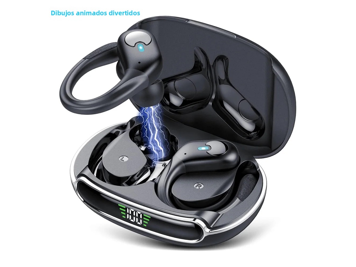 Fones De Ouvido Esportivos Sem Fio Bluetooth (pretos), À Prova D'água, Com Microfone E Visor De Led.