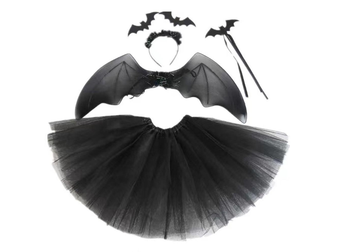 Fantasia de Morcego para Meninas Halloween S/MARCA