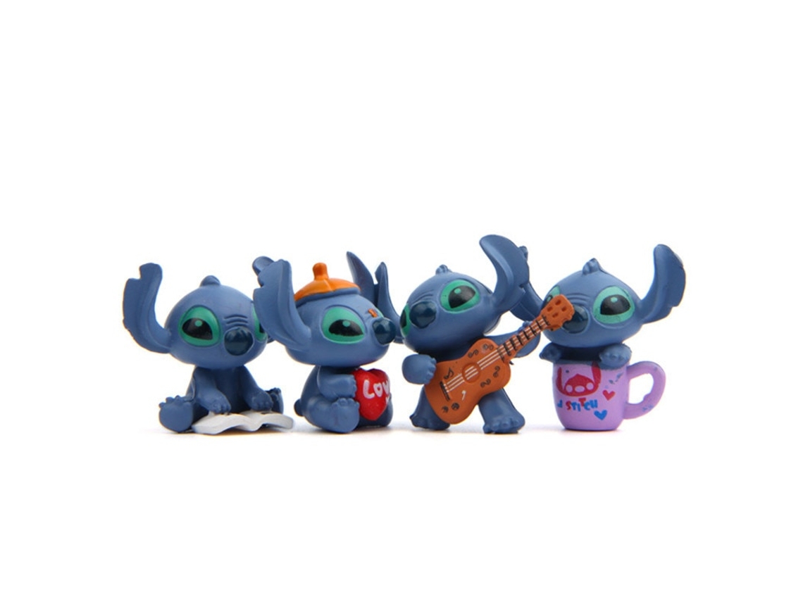 Disney Action Toy Figures Lilo Stitch Doll 6pcs Mini Stitch Figure