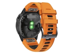 Pulseira De Relógio Lurelia Para Garmin Descent Mk2i 26 Mm Laranja Preto