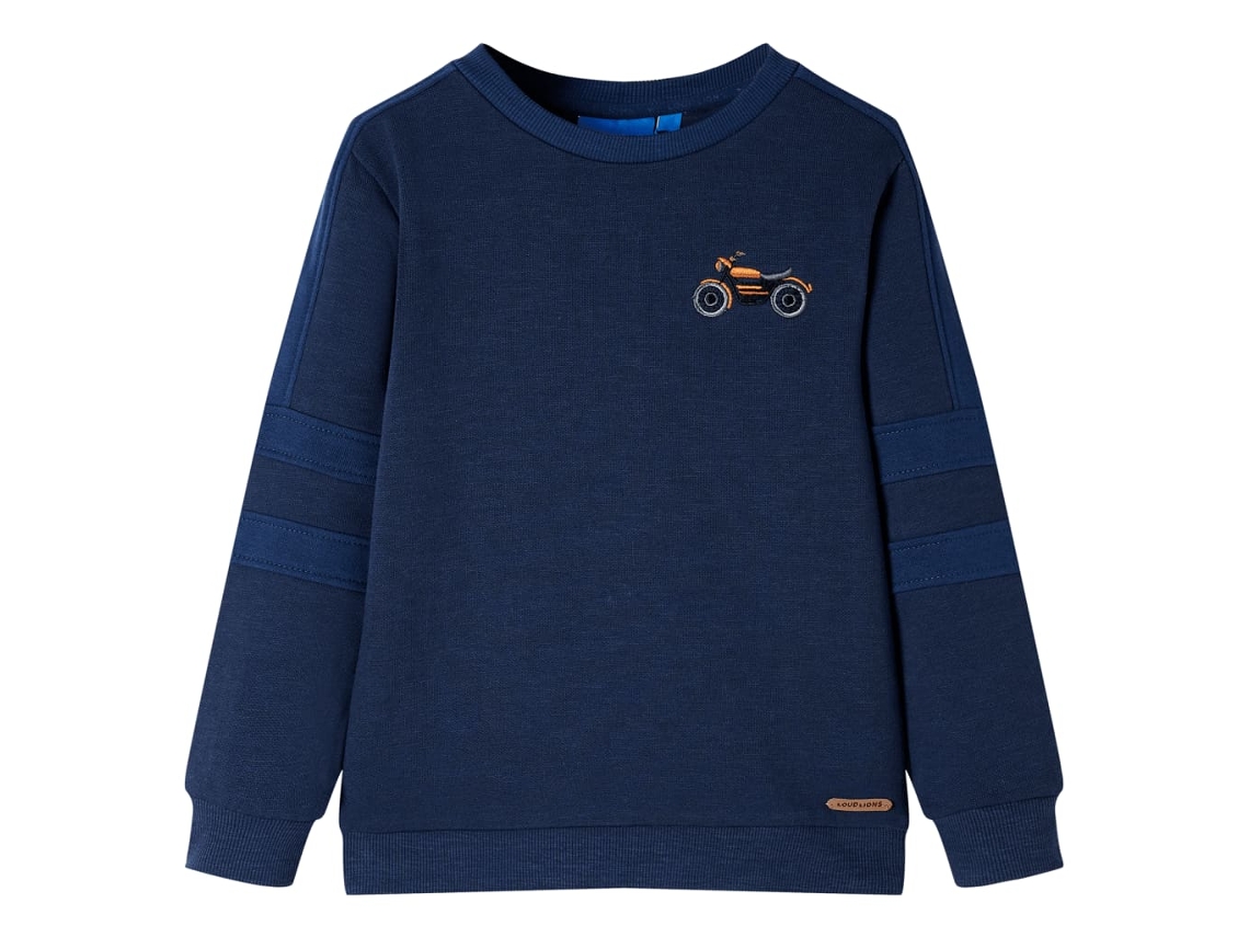 Sweatshirt Para Criança Azul-escuro Mesclado 104