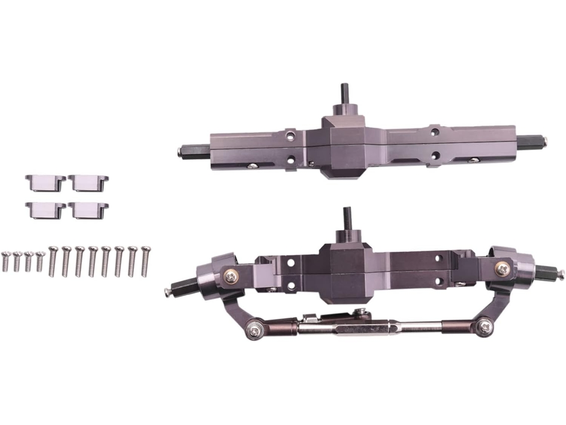 Roda e Eixo Traseiro de Metal Brücken para Upgrade de Carros e Caminhões Rc C14 C24 C34 C44 B14 B24 na Escala 1/16 SFUSHOS