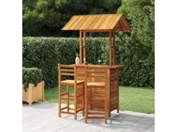 Pcs Conjunto De Bar Para Jardim Madeira De Acácia Macíça Dkd Home Decor