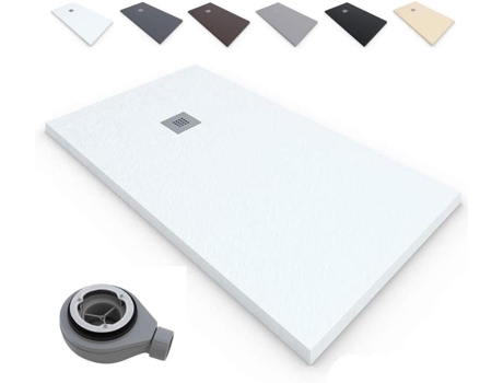 Base de Duche Resina Branco 80X100 Quadro Valvula 100X80 ESTILOBAÑO