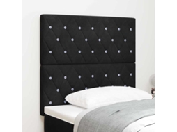 Vidaxl Cabeceira Led Com Fitas Led Com Cabeceira Preto 100 Cm Veludo