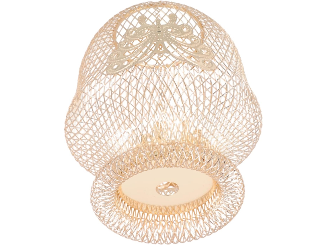 Conjunto De 2 Abajures Decorativos Em Ferro Dourado, Acessório Elegante Para Iluminação Interna