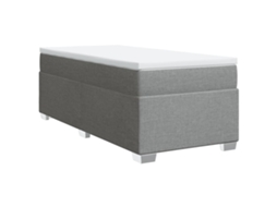 Cama com Molas e Colchão Tecido Cinzento Claro MAISON EXCLUSIVE (90x190 cm)