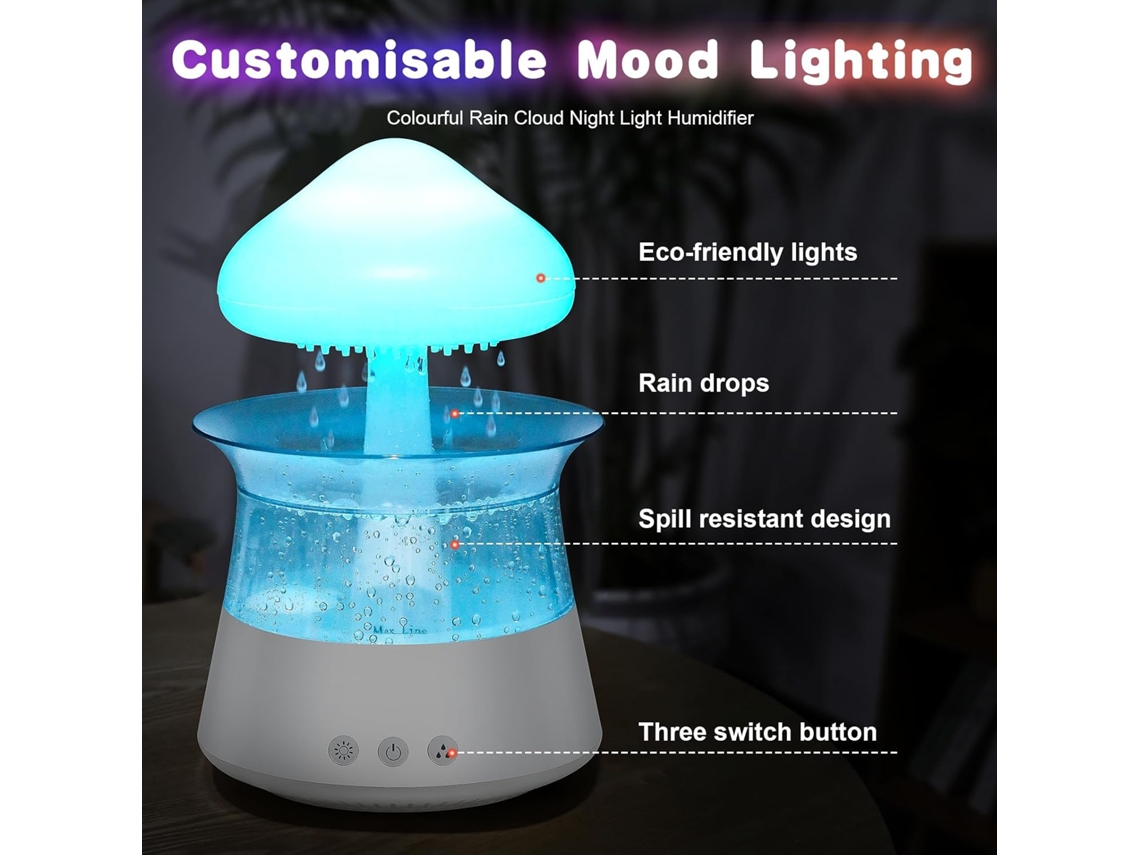 Humidificador de Nuvens de Chuva, 7 Cores de Luzes, ZYBLSSBB (b)