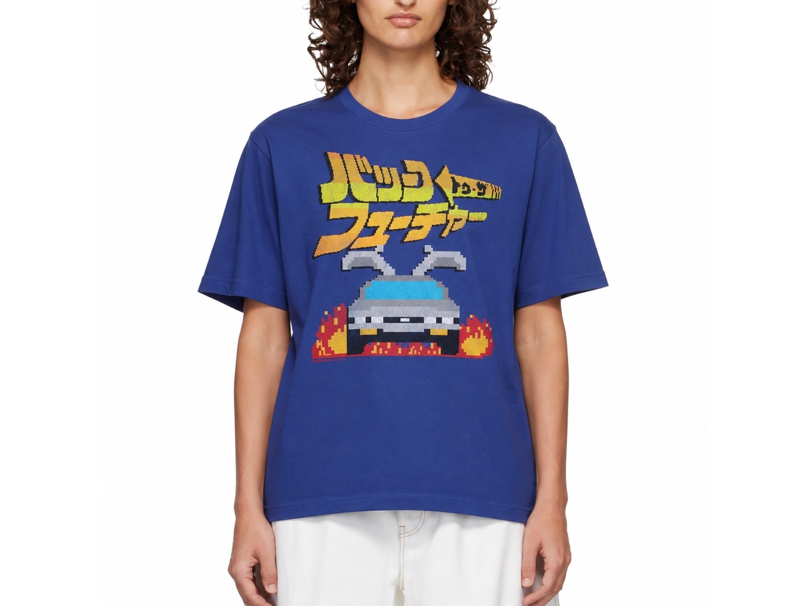 Rockinstone Back To The Future Movie Kanji Solid Royal Adult T-shirt Size:xxxl