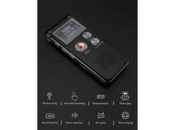 Lurelia Gravador De Voz Digital 8gb Com Usb Recarregável, Redução De Ruído, Reprodução Mp3 Para Palestras, Entrevistas, Conferências - Preto