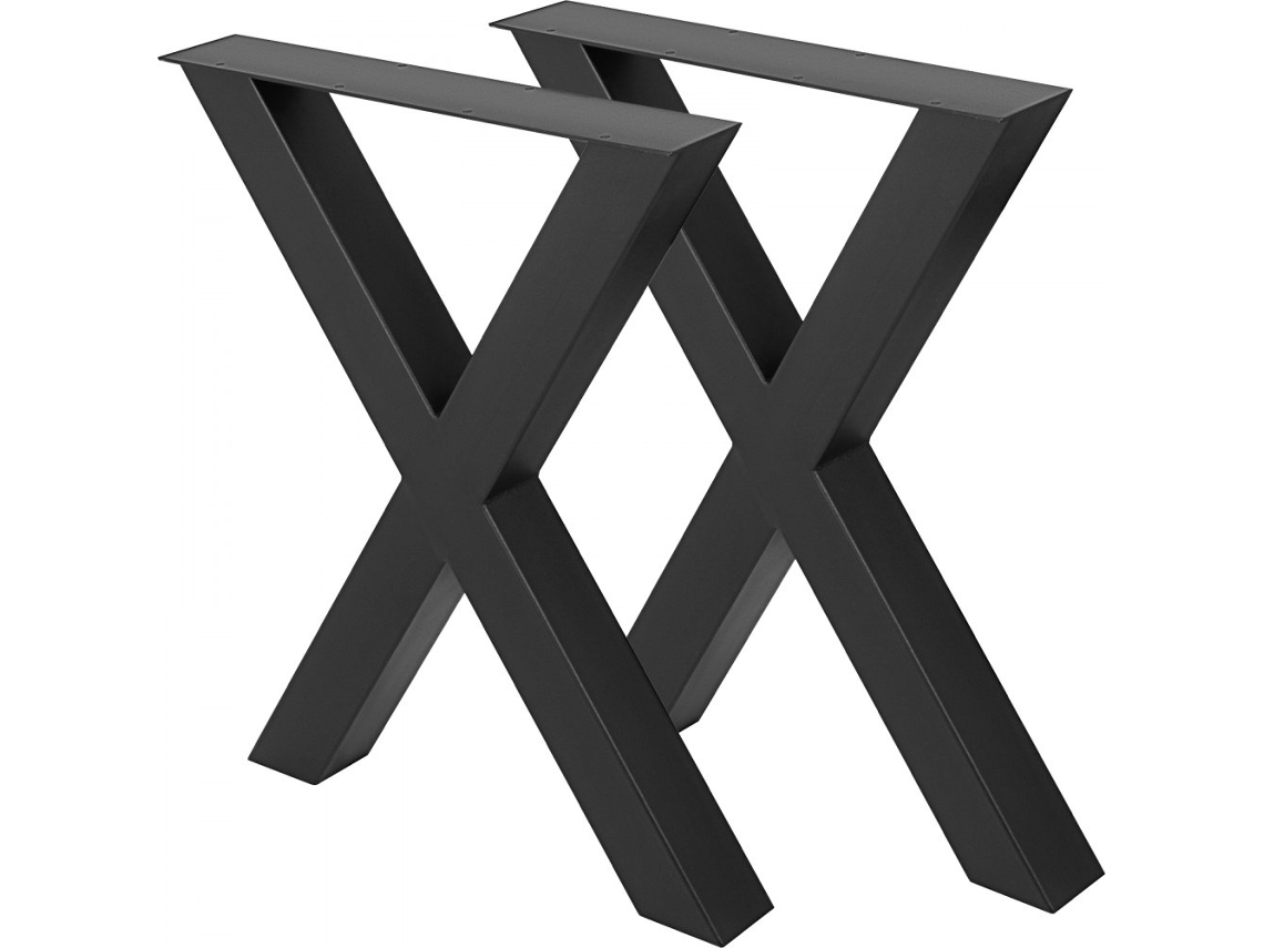 Pés De Mesa Em Aço Preto 72x79cm Para Móveis Pesados Tekmaquinas