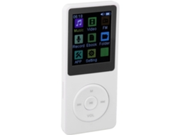Reprodutor de MP3/MP4 Bluetooth, tela de 1 polegada, música com entrada de 1,82 mm, compatível com vídeo, voz e livros (branco)