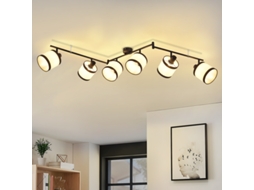 Painel Led 120 × 30 Cm, Regulável, Candeeiro de Teto Longa e Plana, Cor Rgb, com Comando, 36 W, Preta, Retangular NETTLIFE