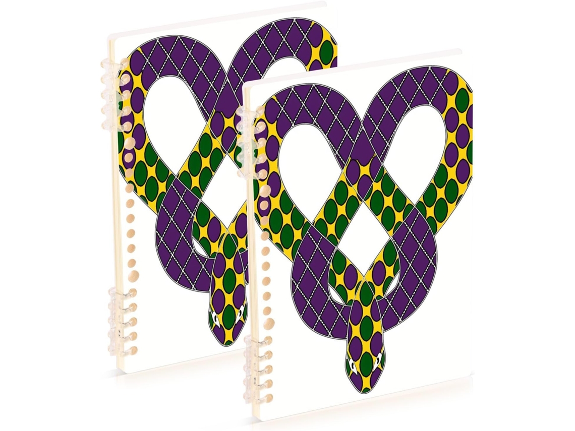 Conjunto de 2 Cadernos Mardi Gras com Linhas Largas, Tamanho 21,5 X 14 Cm, Resistentes, Ideais para Escola, Un