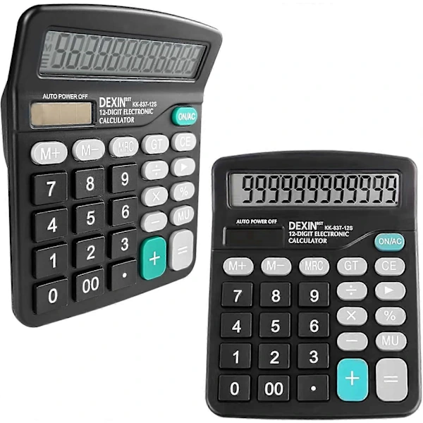 Calculadora Básica Compacta De 2 Peças, Calculadora De Mesa Com Alimentação Dupla(solar E Bateria), Calculadora Básica Com Tela Lcd Grande