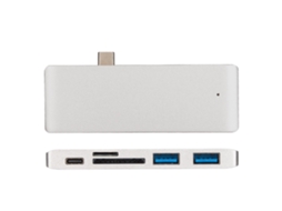 2026zentro-hub Usb C Portátil 5 Em 1 Com Carregamento Rápido Pd Adaptador Multi Porta Para Macbooks E Tablets Prata