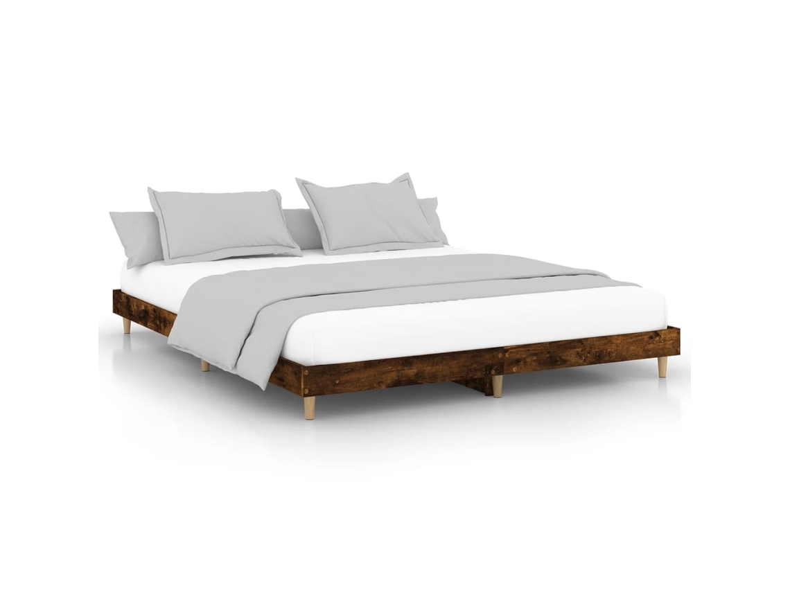 Bed Frame, Bed Frames Vidaxl Marrom Madeira Processada (200 X 200 Cm)