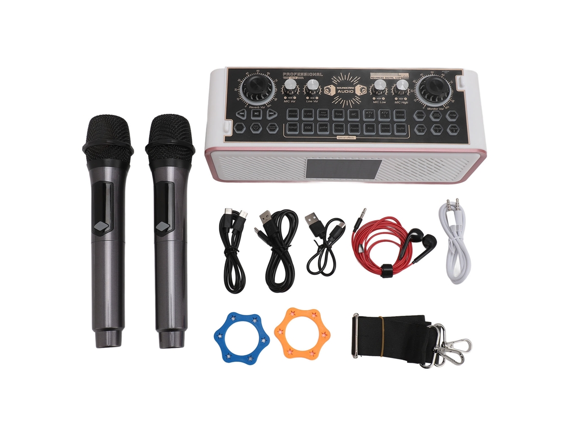 Kit Placa de Som Karaoke LAXISCREED com Microfone e Alto falante Bluetooth