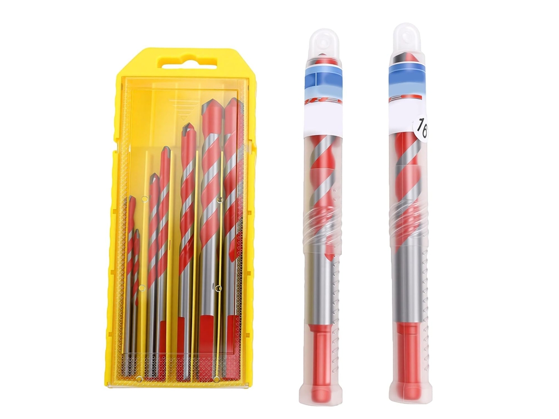 Conjunto De 9 Brocas Carboneto Com Encaixe Hexagonal, Dupla Aresta Em