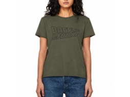 Rockinstone Back To The Future Movie Logo Fade Solid Military Green Adult T-shirt Size:xxxl