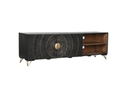 Móvel de TV HOME ESPRIT Preto Metal Madeira de mangueira 160 x 40 x 50 cm