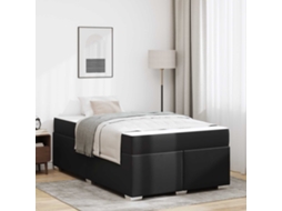 Vidaxl Estrutura da Cama com Colchão Preto 120 X 200 Cm Tecido