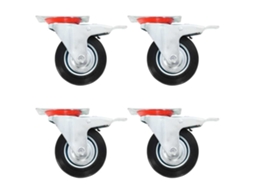 Vidaxl Rodas Giratórias Com Travões Duplos 4 Pcs 100 Mm